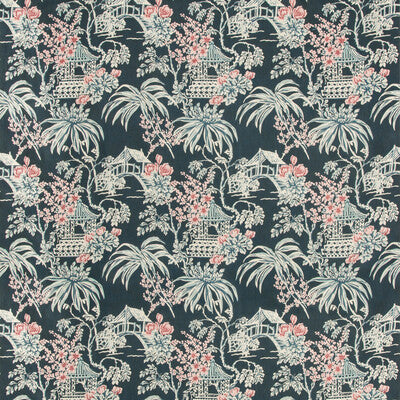 Samples and Purchasing available for Tongli Print - Midnight Multi By Brunschwig & Fils | Summer Palace | Chinoiserie Multipurpose Print at Designer Wallcoverings and Fabrics