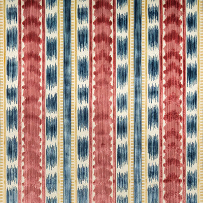 Samples and Purchasing available for Bayeaux Velvet - Red Multi By Brunschwig & Fils | Chaumont Velvets |Ikat/Southwest/Kilims Stripes Upholstery Velvet at Designer Wallcoverings and Fabrics