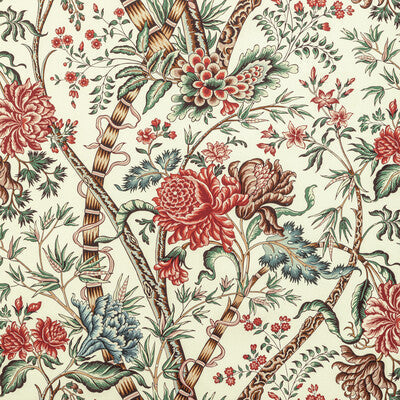 Samples and Purchasing available for Luberon Print - Red/Teal Multi By Brunschwig & Fils | Manoir |Botanical & Floral Jacobeans Multipurpose Print at Designer Wallcoverings and Fabrics