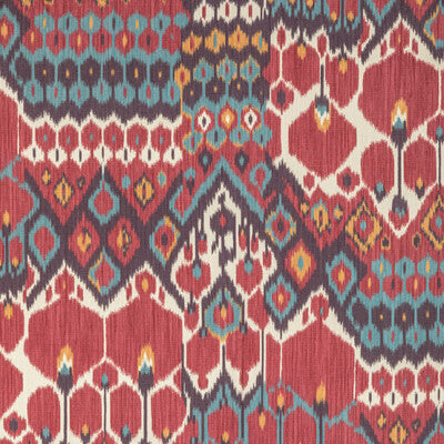 Samples and Purchasing available for Bonnieux Print - Berry/Aqua Red By Brunschwig & Fils | Manoir | Ikat/Southwest/Kilims Multipurpose Print at Designer Wallcoverings and Fabrics