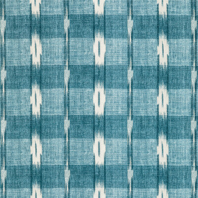 Samples and Purchasing available for Girard Print - Teal Teal By Brunschwig & Fils | Manoir | Ikat/Southwest/Kilims Multipurpose Print at Designer Wallcoverings and Fabrics