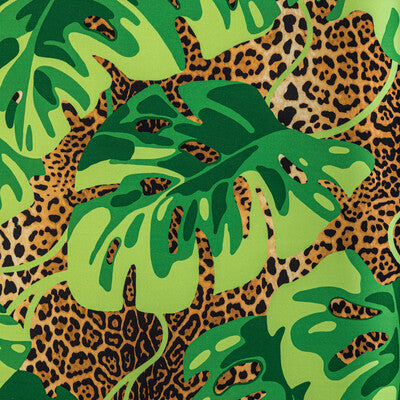 Samples and Purchasing available for Mambo Print - Leaf Light Green By Brunschwig & Fils | Majorelle |Botanical & Floral Animal Skins Multipurpose Print at Designer Wallcoverings and Fabrics