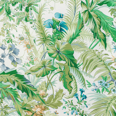 Samples and Purchasing available for Majorelle Print - Mist White By Brunschwig & Fils | Majorelle |Botanical & Floral Tropical Drapery Print at Designer Wallcoverings and Fabrics