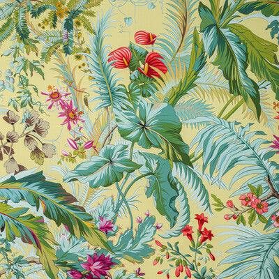 Samples and Purchasing available for Majorelle Print - Sun Yellow By Brunschwig & Fils | Majorelle |Botanical & Floral Tropical Drapery Print at Designer Wallcoverings and Fabrics