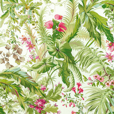 Samples and Purchasing available for Majorelle Print - Spring Green By Brunschwig & Fils | Majorelle |Botanical & Floral Tropical Drapery Print at Designer Wallcoverings and Fabrics