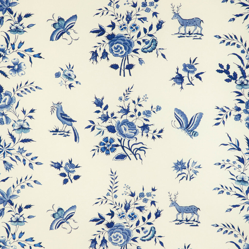 Samples and Purchasing available for Aurel Print - Sky/Blue White By Brunschwig & Fils | Cadenet | Flora & Fauna Multipurpose Print at Designer Wallcoverings and Fabrics