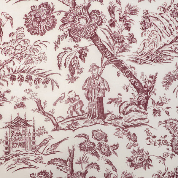 Samples and Purchasing available for Marcel Print - Aubergine White By Brunschwig & Fils | Cadenet |Chinoiserie Toile Multipurpose Print at Designer Wallcoverings and Fabrics