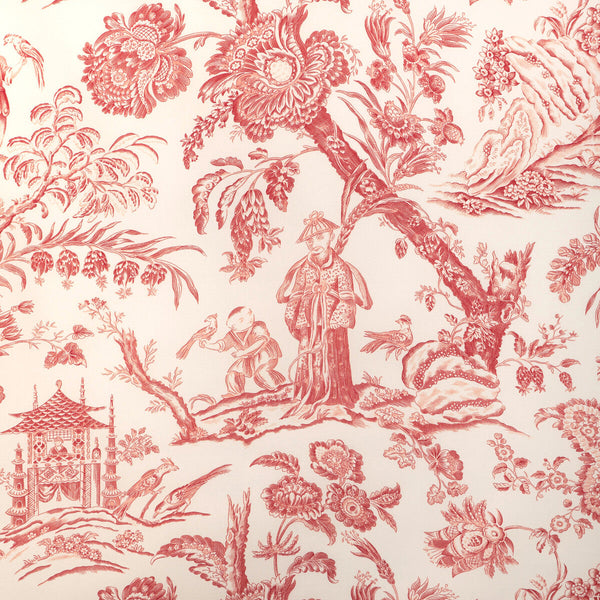 Samples and Purchasing available for Marcel Print - Red White By Brunschwig & Fils | Cadenet |Chinoiserie Toile Multipurpose Print at Designer Wallcoverings and Fabrics