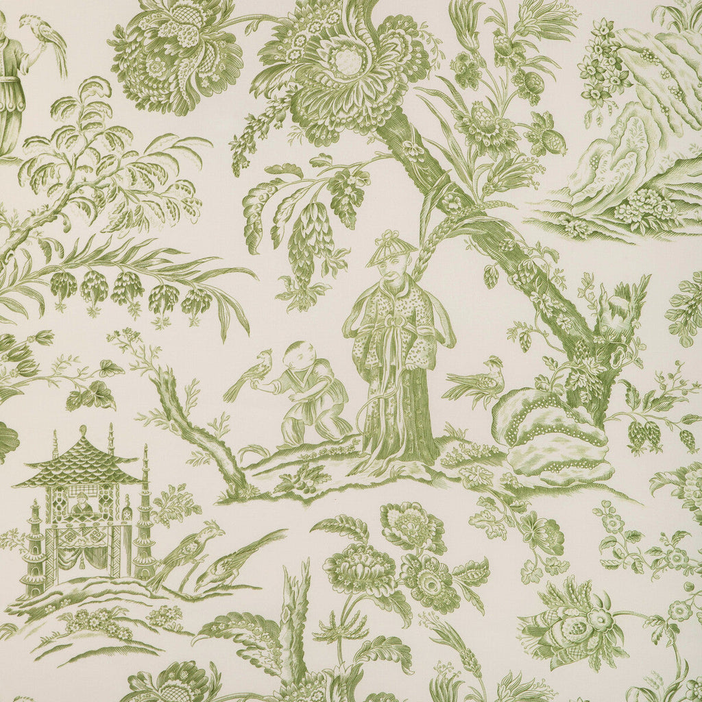 Samples and Purchasing available for Marcel Print - Leaf White By Brunschwig & Fils | Cadenet |Chinoiserie Toile Multipurpose Print at Designer Wallcoverings and Fabrics