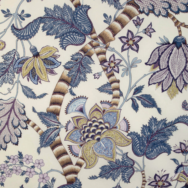 Samples and Purchasing available for Cadenet Print - Blue/Gold White By Brunschwig & Fils | Cadenet | Botanical & Floral Multipurpose Print at Designer Wallcoverings and Fabrics