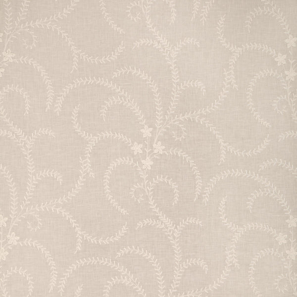 Samples and Purchasing available for Gerbaud Sheer - Ivory White By Brunschwig & Fils | Anduze Embroideries | Botanical & Floral Drapery Embroidery at Designer Wallcoverings and Fabrics