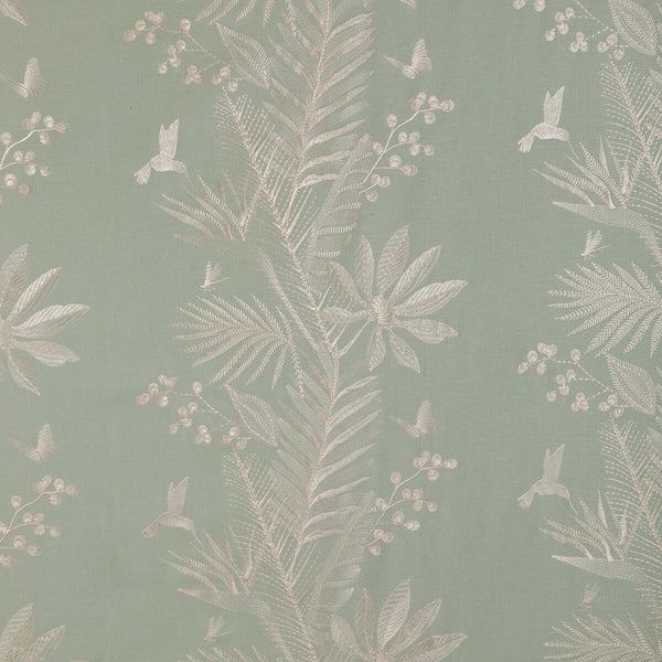 Samples and Purchasing available for Manda Emb - Seafoam Teal By Brunschwig & Fils | Anduze Embroideries | Botanical & Floral Drapery Embroidery at Designer Wallcoverings and Fabrics