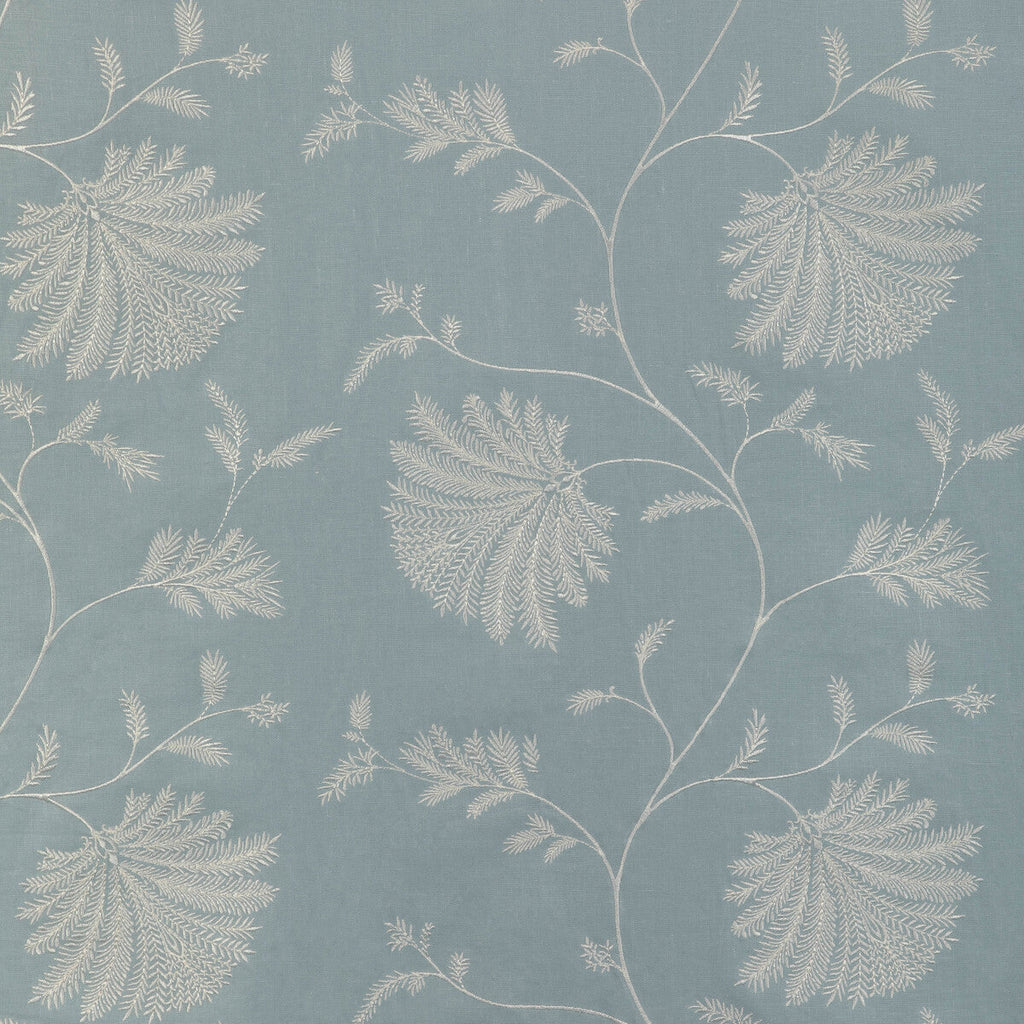 Samples and Purchasing available for Maelle Emb - Seafoam Teal By Brunschwig & Fils | Anduze Embroideries | Botanical & Floral Drapery Embroidery at Designer Wallcoverings and Fabrics