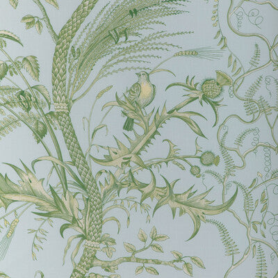 Samples and Purchasing available for Bird And Thistle Ii - Sky Blue By Brunschwig & Fils | La Menagerie |Botanical & Floral Tropical Drapery Print at Designer Wallcoverings and Fabrics