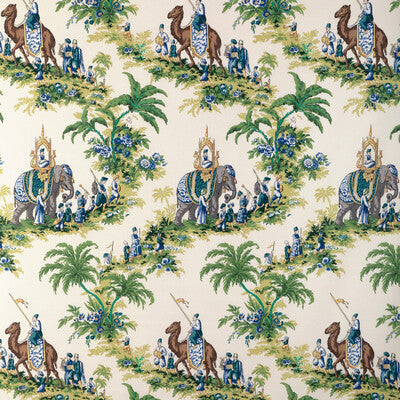 Samples and Purchasing available for Beauport Promenade - Forest Blue By Brunschwig & Fils | La Menagerie |Chinoiserie Toile Drapery Print at Designer Wallcoverings and Fabrics