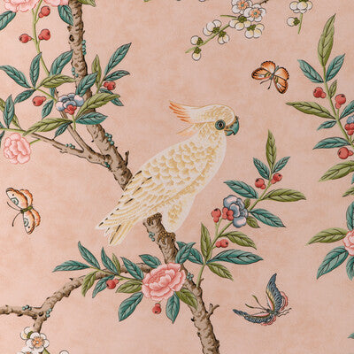 Samples and Purchasing available for Kanchou Print - Blush Pink By Brunschwig & Fils | La Menagerie |Animal/Insects Botanical & Floral Multipurpose Print at Designer Wallcoverings and Fabrics