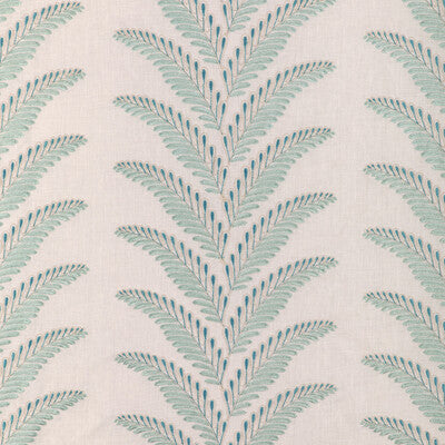 Samples and Purchasing available for Fougere Emb - Aqua White By Brunschwig & Fils | La Menagerie | Botanical & Floral Drapery Embroidery at Designer Wallcoverings and Fabrics