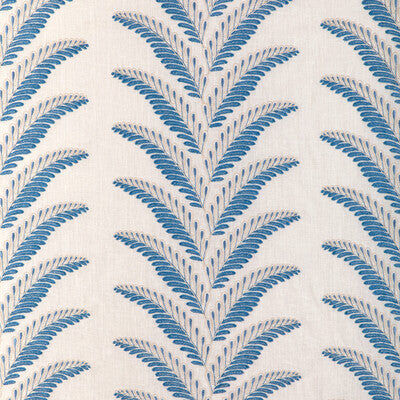 Samples and Purchasing available for Fougere Emb - Blue White By Brunschwig & Fils | La Menagerie | Botanical & Floral Drapery Embroidery at Designer Wallcoverings and Fabrics