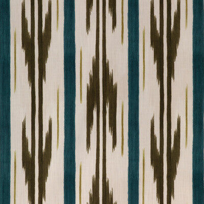 Samples and Purchasing available for Le Mistral Print - Marine Olive Green By Brunschwig & Fils | Les Ensembliers L'Eternel Ete |Ikat/Southwest/Kilims Stripes Multipurpose Indoor / Outdoor at Designer Wallcoverings and Fabrics