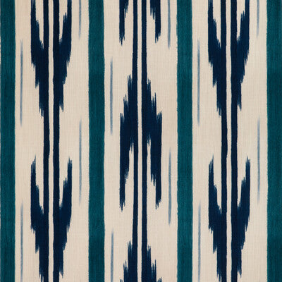 Samples and Purchasing available for Le Mistral Print - Indigo Blue By Brunschwig & Fils | Les Ensembliers L'Eternel Ete |Ikat/Southwest/Kilims Stripes Multipurpose Indoor / Outdoor at Designer Wallcoverings and Fabrics