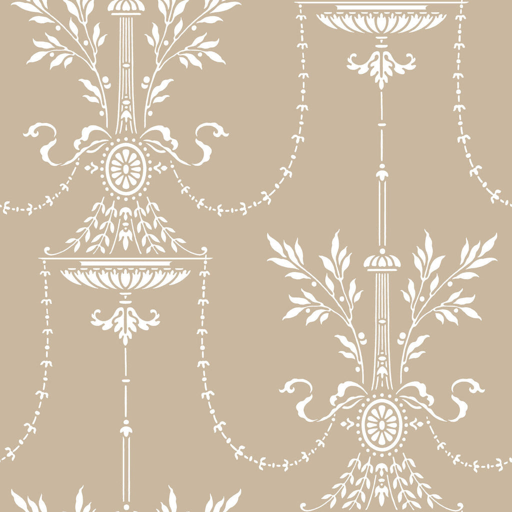 Samples and Purchasing available for Dorset - Toast Brown By Cole & Son |  | Damask Wallcovering Print at Designer Wallcoverings and Fabrics