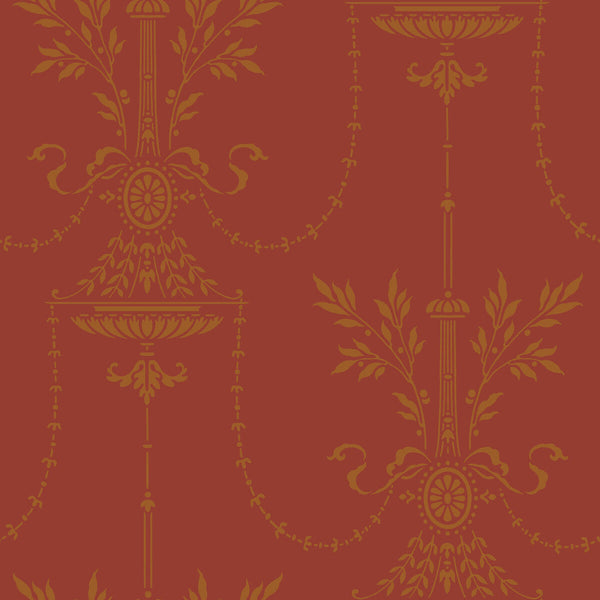 Samples and Purchasing available for Dorset - Rouge Burgundy/Red By Cole & Son |  | Damask Wallcovering Print at Designer Wallcoverings and Fabrics