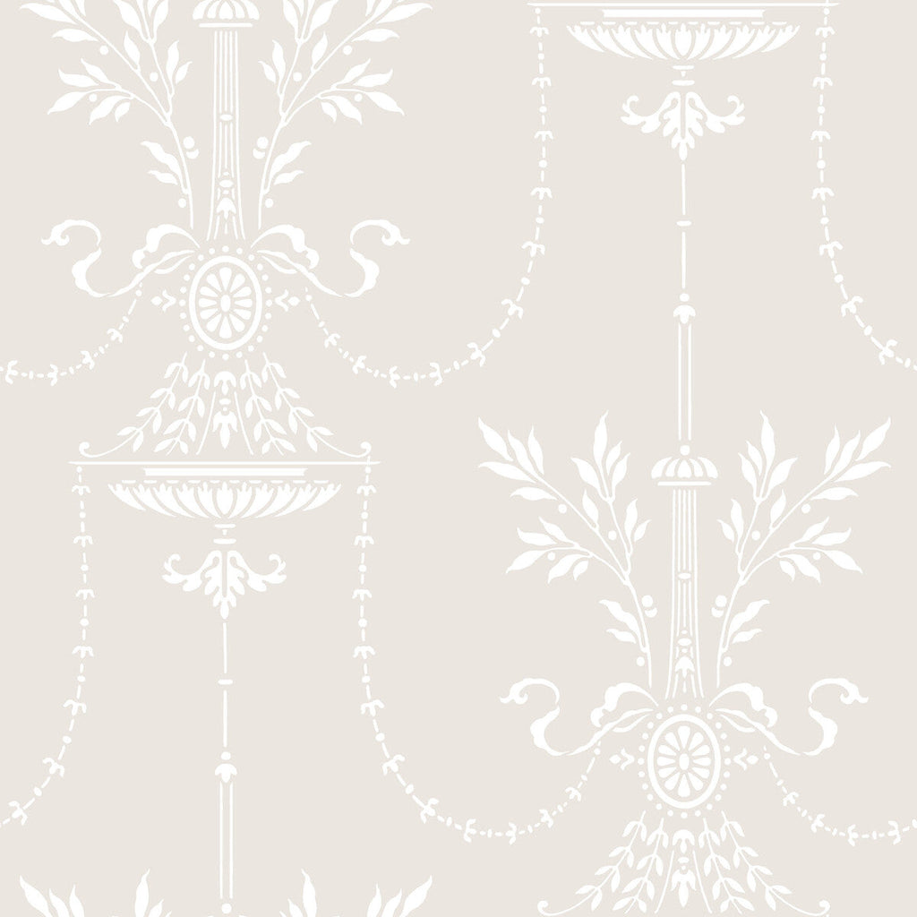 Samples and Purchasing available for Dorset - Dove Grey By Cole & Son |  | Damask Wallcovering Print at Designer Wallcoverings and Fabrics