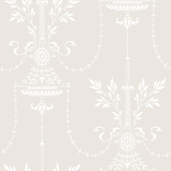 Samples and Purchasing available for Dorset - Dove Grey By Cole & Son |  | Damask Wallcovering Print at Designer Wallcoverings and Fabrics