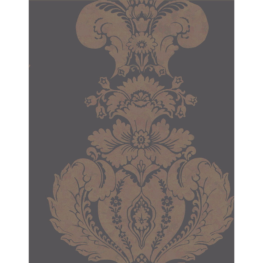 Samples and Purchasing available for Baudelaire - Black And Bronze  By Cole & Son | Cole & Son Albemarle | Damask Wallcovering Print at Designer Wallcoverings and Fabrics