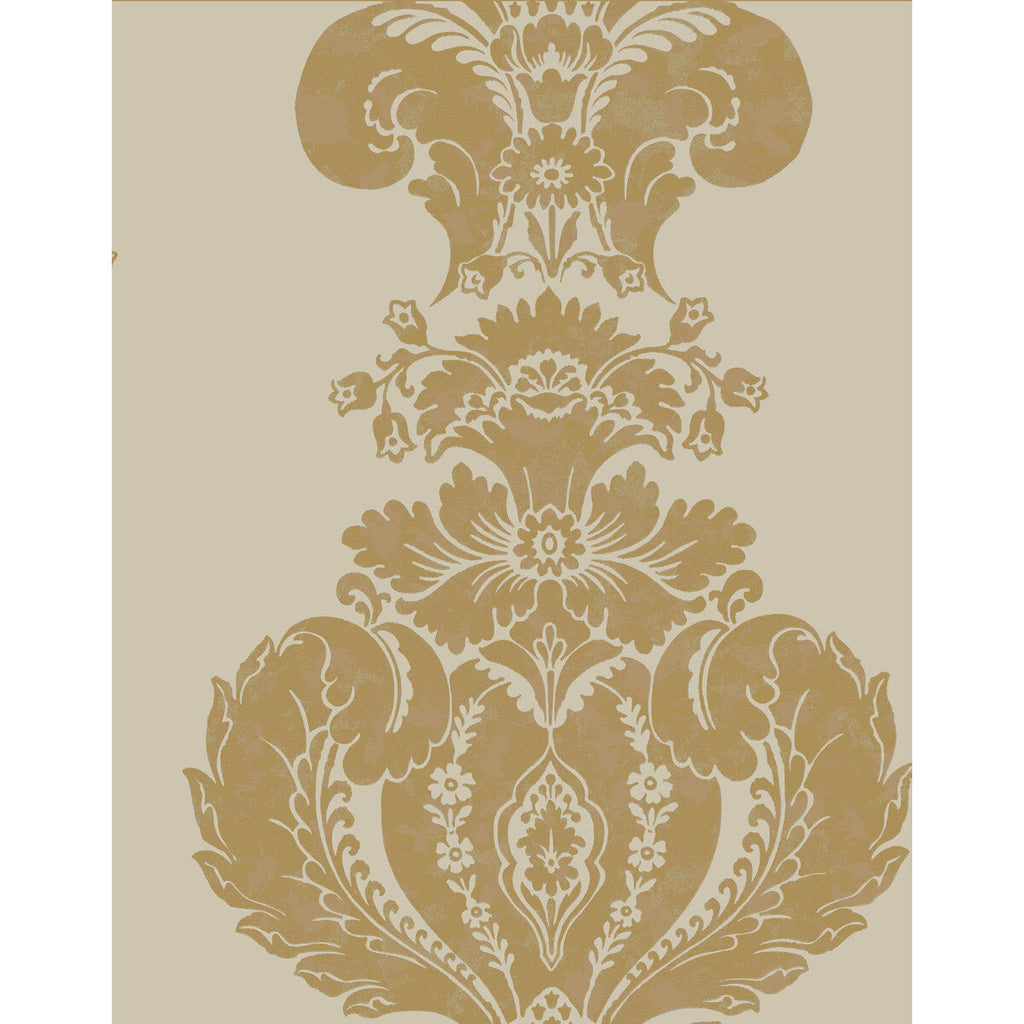 Samples and Purchasing available for Baudelaire - Linen And Gold  By Cole & Son | Cole & Son Albemarle | Damask Wallcovering Print at Designer Wallcoverings and Fabrics