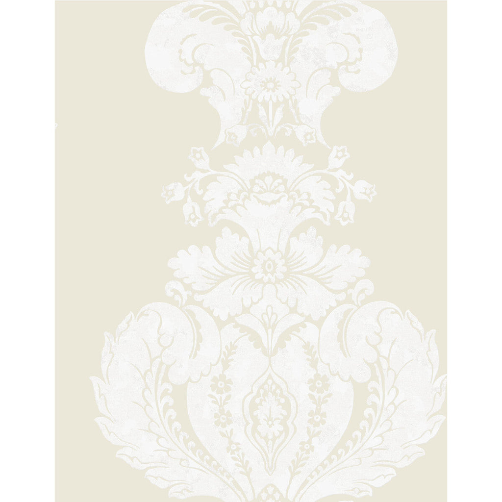 Samples and Purchasing available for Baudelaire - White And Ivory  By Cole & Son | Cole & Son Albemarle | Damask Wallcovering Print at Designer Wallcoverings and Fabrics