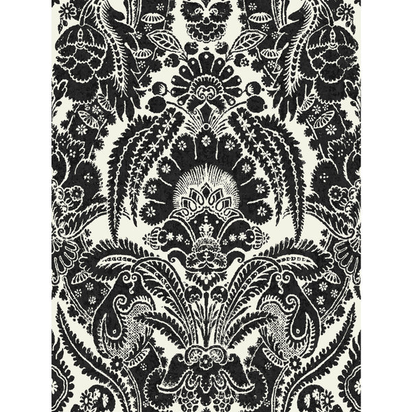 Samples and Purchasing available for Chatterton - Black And White  By Cole & Son | Cole & Son Albemarle | Damask Wallcovering Print at Designer Wallcoverings and Fabrics