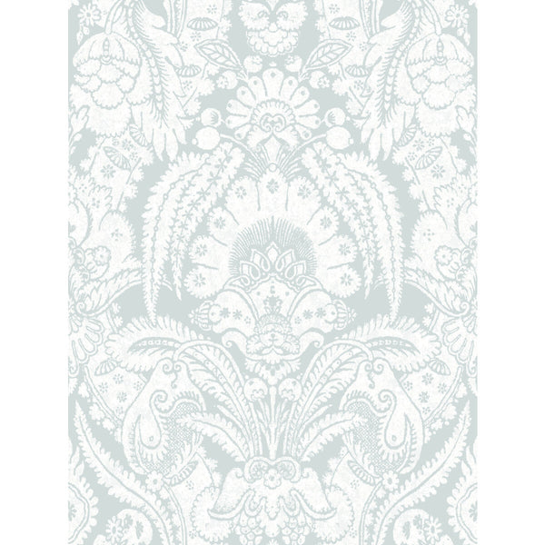 Samples and Purchasing available for Chatterton - Pale Blue And White  By Cole & Son | Cole & Son Albemarle | Damask Wallcovering Print at Designer Wallcoverings and Fabrics