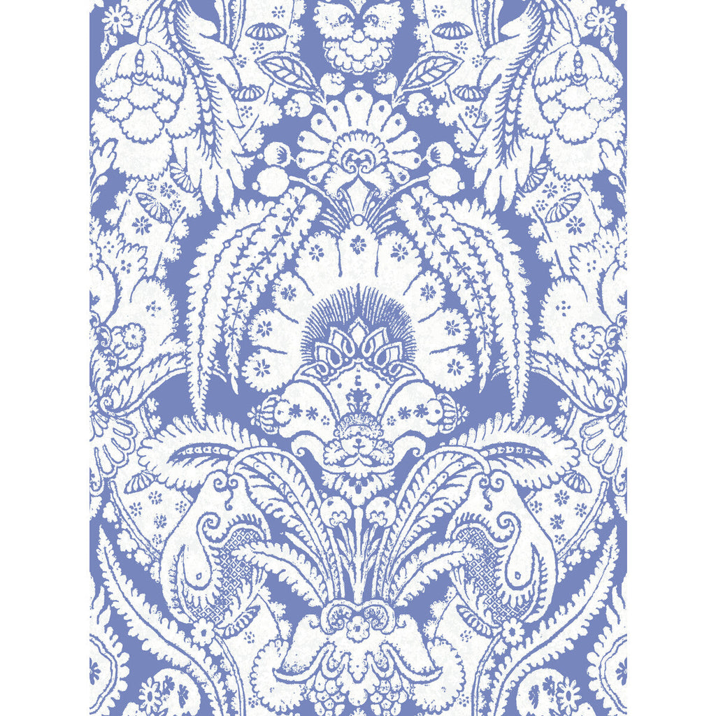 Samples and Purchasing available for Chatterton - Blue And White  By Cole & Son | Cole & Son Albemarle | Damask Wallcovering Print at Designer Wallcoverings and Fabrics