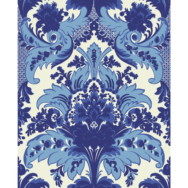 Samples and Purchasing available for Aldwych - Blue & White Blue By Cole & Son | Cole & Son Albemarle | Damask Wallcovering Print at Designer Wallcoverings and Fabrics