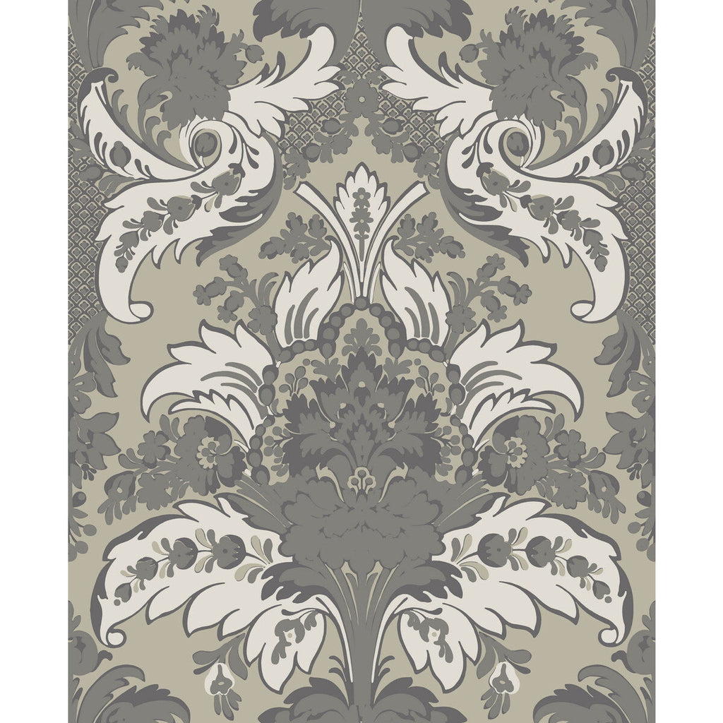 Samples and Purchasing available for Aldwych - Silver And White  By Cole & Son | Cole & Son Albemarle | Damask Wallcovering Print at Designer Wallcoverings and Fabrics