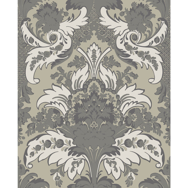 Samples and Purchasing available for Aldwych - Silver And White  By Cole & Son | Cole & Son Albemarle | Damask Wallcovering Print at Designer Wallcoverings and Fabrics