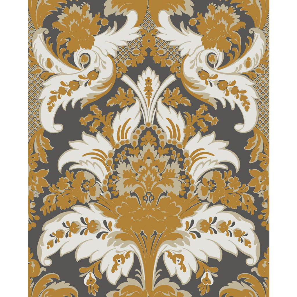 Samples and Purchasing available for Aldwych - Black And Gold  By Cole & Son | Cole & Son Albemarle | Damask Wallcovering Print at Designer Wallcoverings and Fabrics