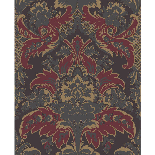 Samples and Purchasing available for Aldwych - Red And Gold  By Cole & Son | Cole & Son Albemarle | Damask Wallcovering Print at Designer Wallcoverings and Fabrics