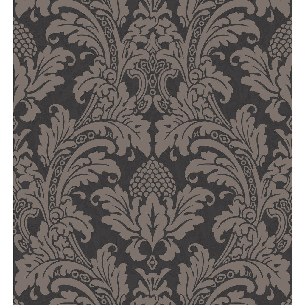 Samples and Purchasing available for Blake - Black And Graphite  By Cole & Son | Cole & Son Albemarle | Damask Wallcovering Print at Designer Wallcoverings and Fabrics