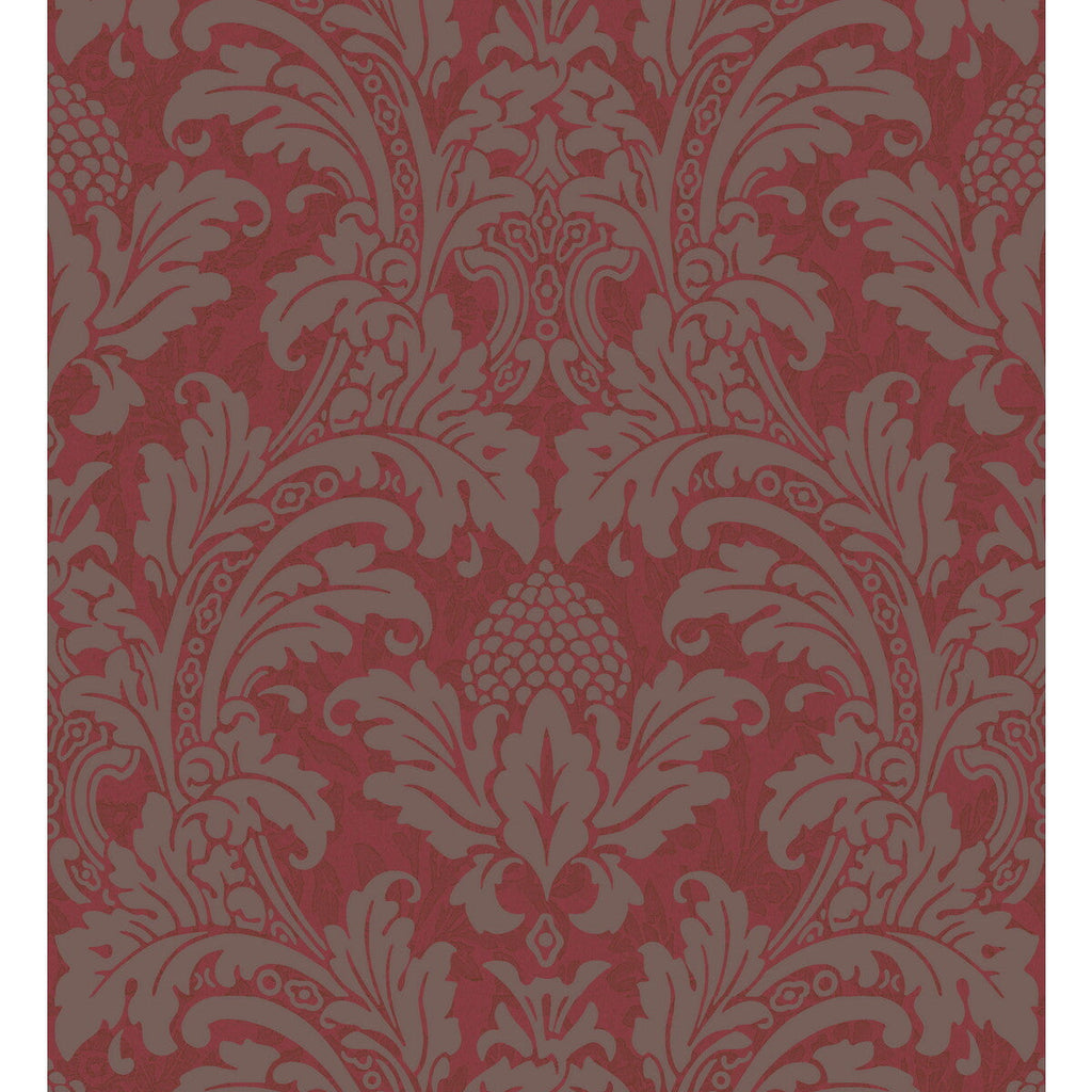 Samples and Purchasing available for Blake - Red And Silver  By Cole & Son | Cole & Son Albemarle | Damask Wallcovering Print at Designer Wallcoverings and Fabrics