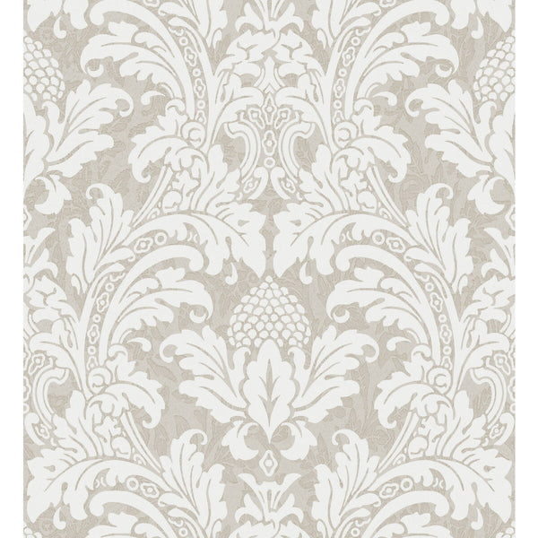 Samples and Purchasing available for Blake - White And Silver  By Cole & Son | Cole & Son Albemarle | Damask Wallcovering Print at Designer Wallcoverings and Fabrics