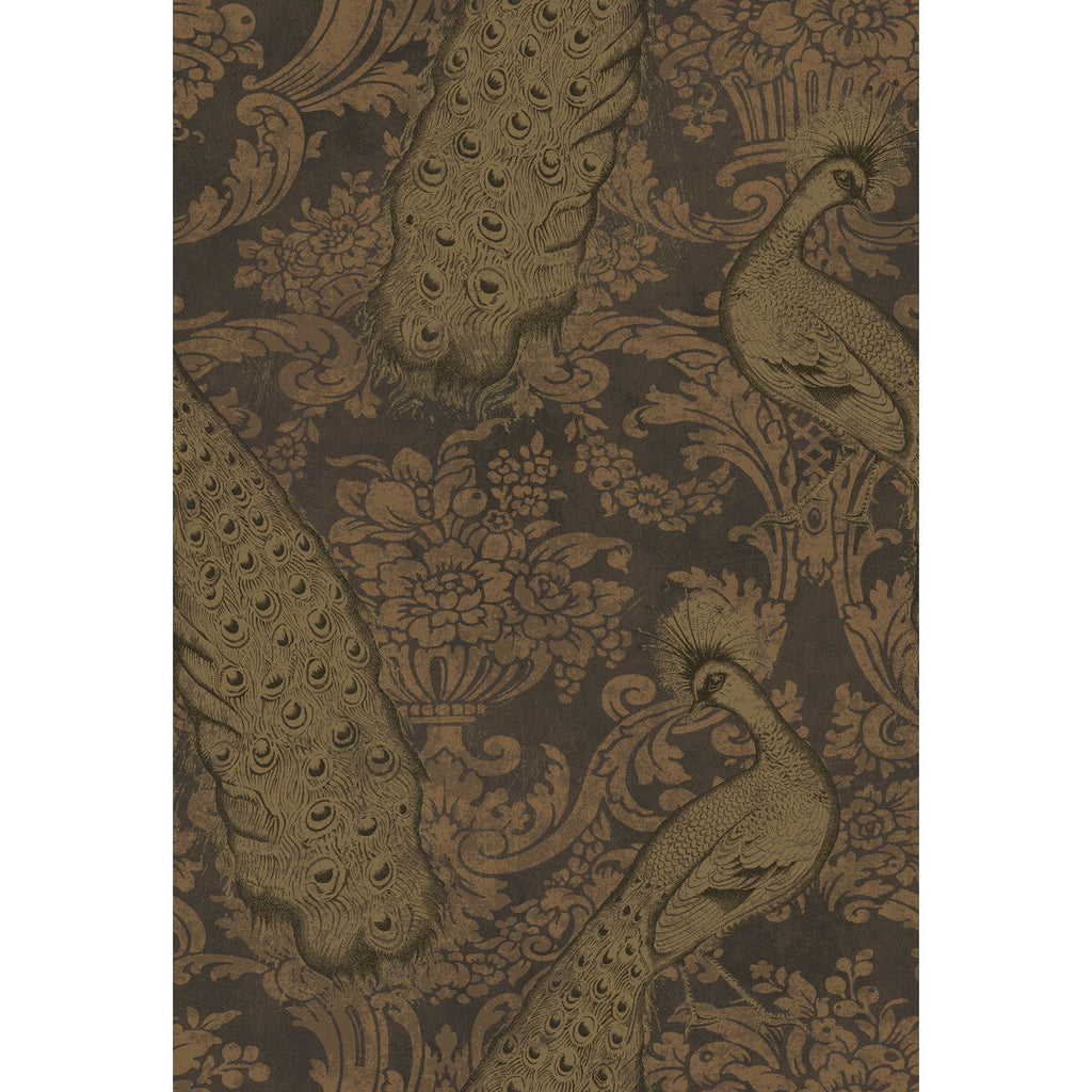 Samples and Purchasing available for Byron - Black And Gold  By Cole & Son | Cole & Son Albemarle |Damask Novelty Wallcovering Print at Designer Wallcoverings and Fabrics