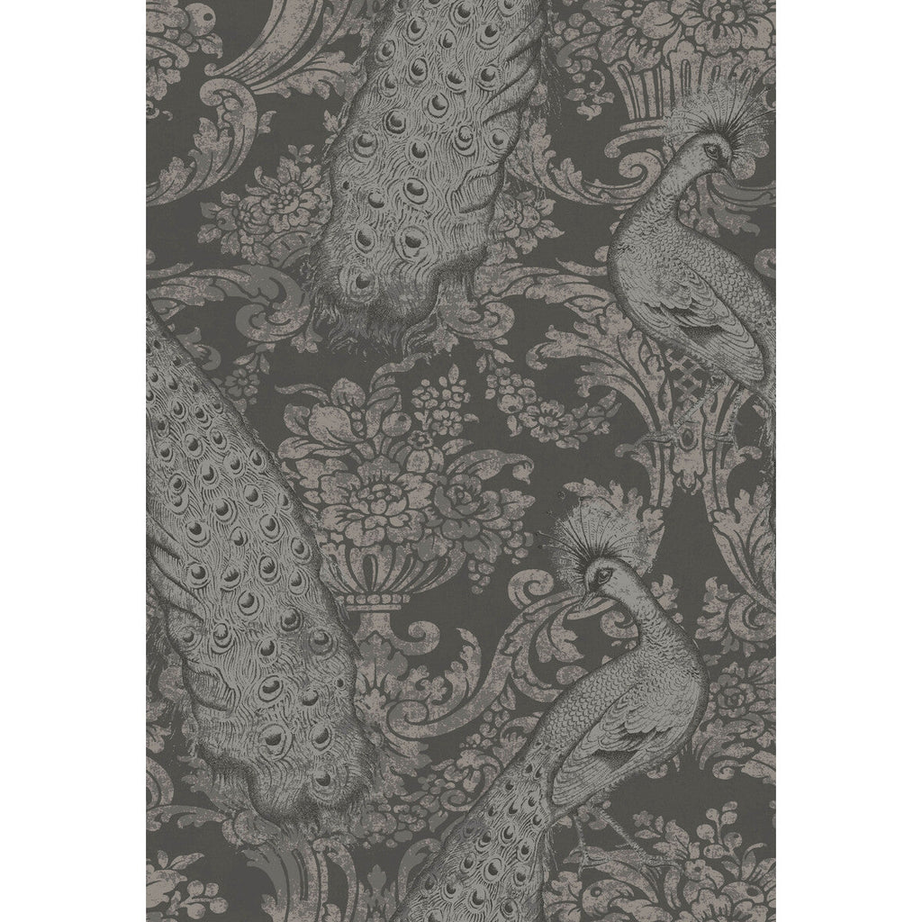 Samples and Purchasing available for Byron - Charcoal An Silver  By Cole & Son | Cole & Son Albemarle |Damask Novelty Wallcovering Print at Designer Wallcoverings and Fabrics