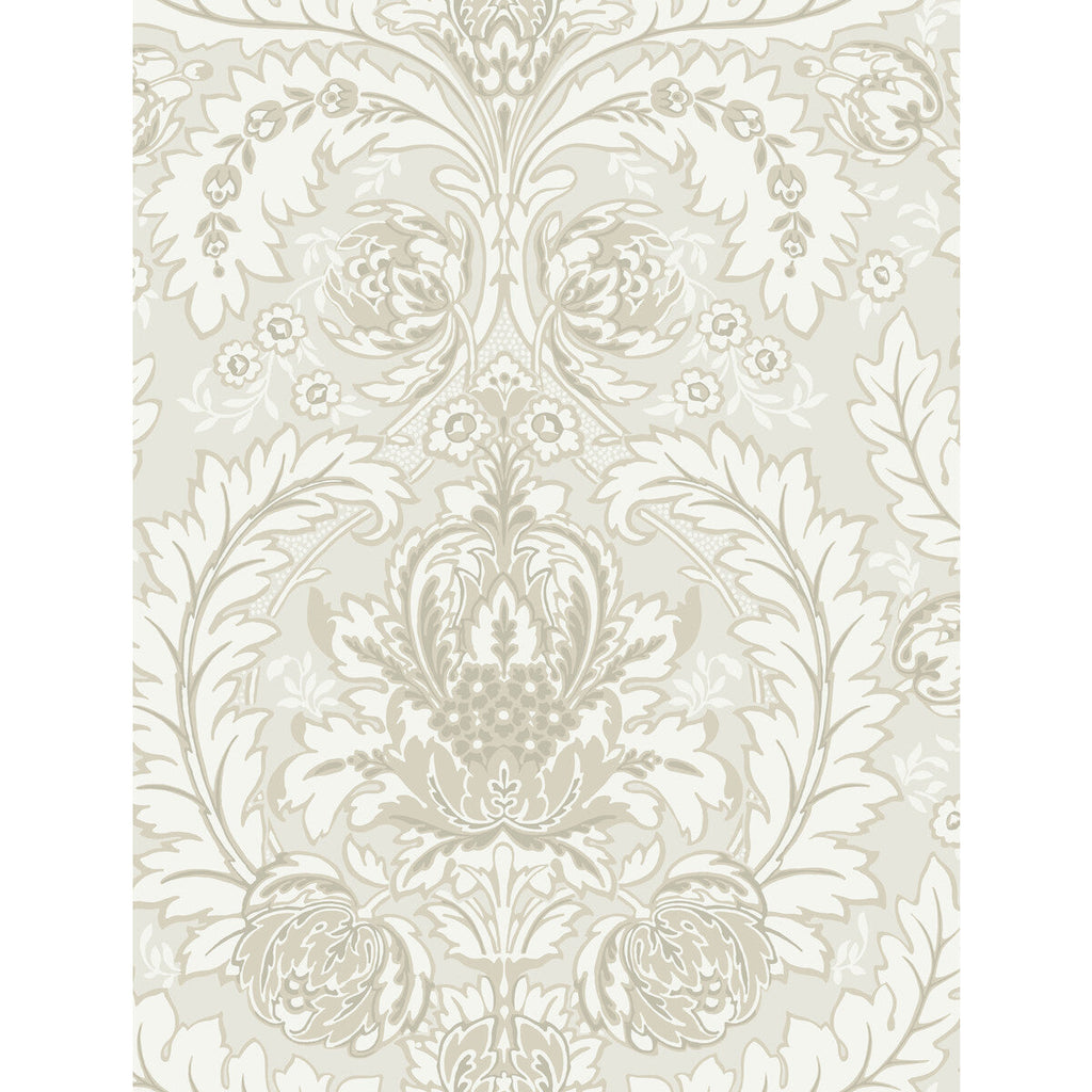 Samples and Purchasing available for Coleridge - White And Ivory  By Cole & Son | Cole & Son Albemarle | Damask Wallcovering Print at Designer Wallcoverings and Fabrics