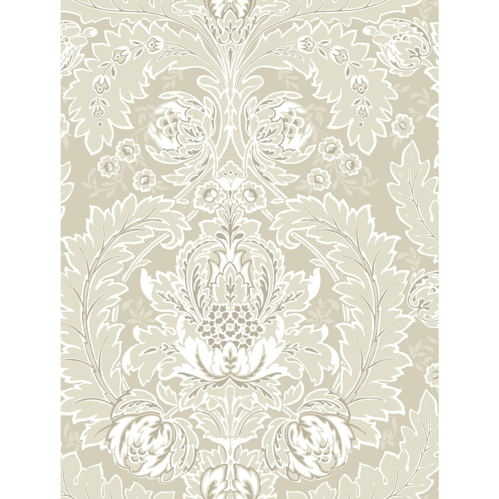 Samples and Purchasing available for Coleridge - Linen And White  By Cole & Son | Cole & Son Albemarle | Damask Wallcovering Print at Designer Wallcoverings and Fabrics