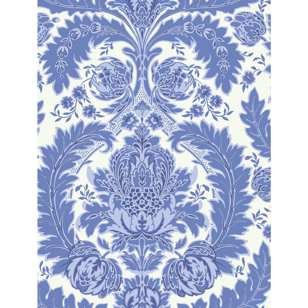 Samples and Purchasing available for Coleridge - Blue And White  By Cole & Son | Cole & Son Albemarle | Damask Wallcovering Print at Designer Wallcoverings and Fabrics