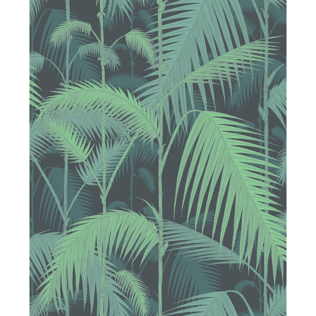 Samples and Purchasing available for Palm Jungle - Green/Black Black By Cole & Son | Cole & Son Contemporary Restyled |Botanical & Floral  Wallcovering  at Designer Wallcoverings and Fabrics