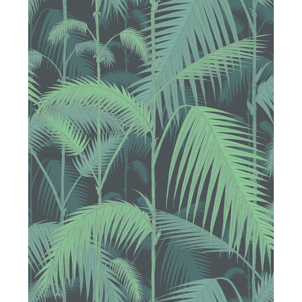 Samples and Purchasing available for Palm Jungle - Green/Black Black By Cole & Son | Cole & Son Contemporary Restyled |Botanical & Floral  Wallcovering  at Designer Wallcoverings and Fabrics