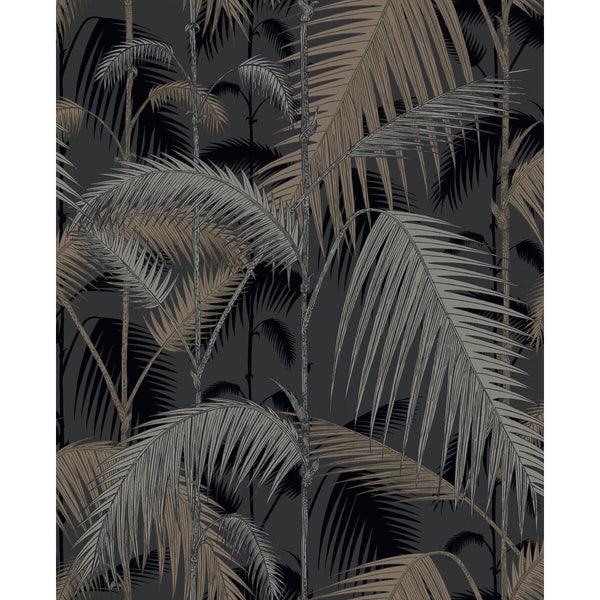 Samples and Purchasing available for Palm Jungle - Silver/Black Black By Cole & Son | Cole & Son Contemporary Restyled |Botanical & Floral  Wallcovering  at Designer Wallcoverings and Fabrics